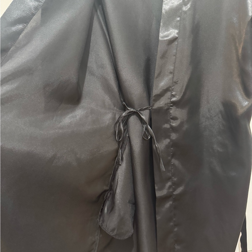 Black Satin Robe - Picture 2 of 4